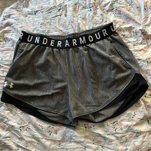 Under Armour Play Up 3.0 Athletic Shorts - Grey & Black - Women's Medium